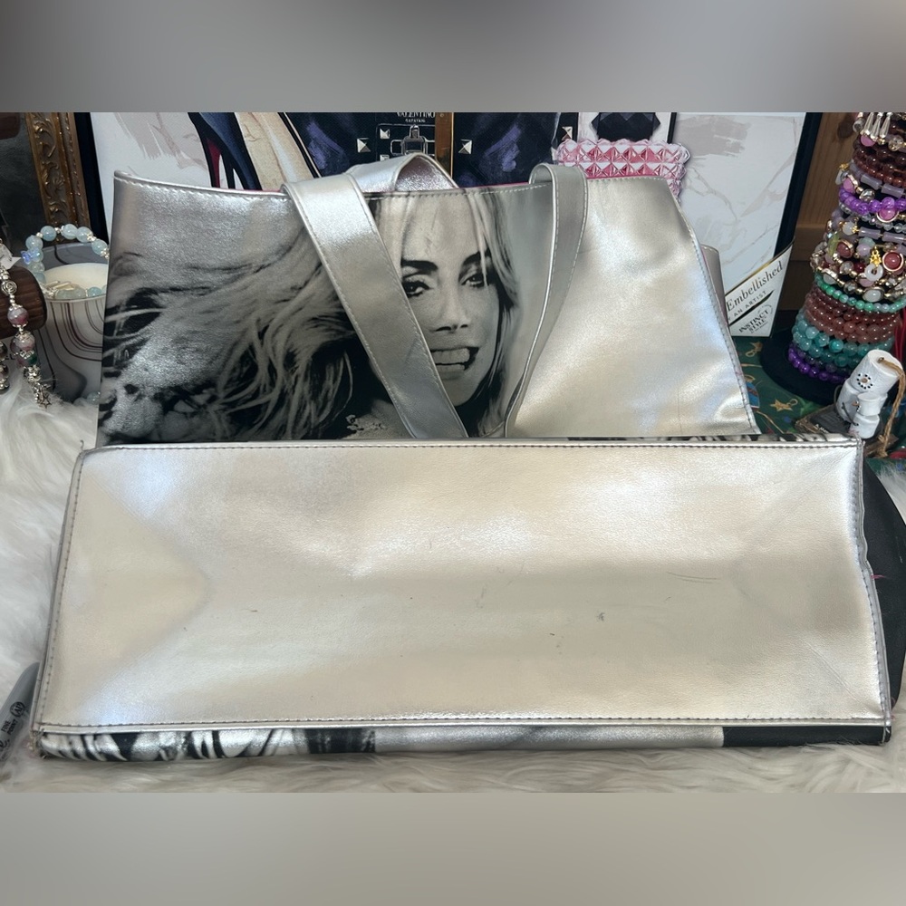 Victoria Secret Stylish Black and Silver Tote Bag - Picture 4 of 8